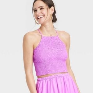 A New‎ Day Halter Smocked Top